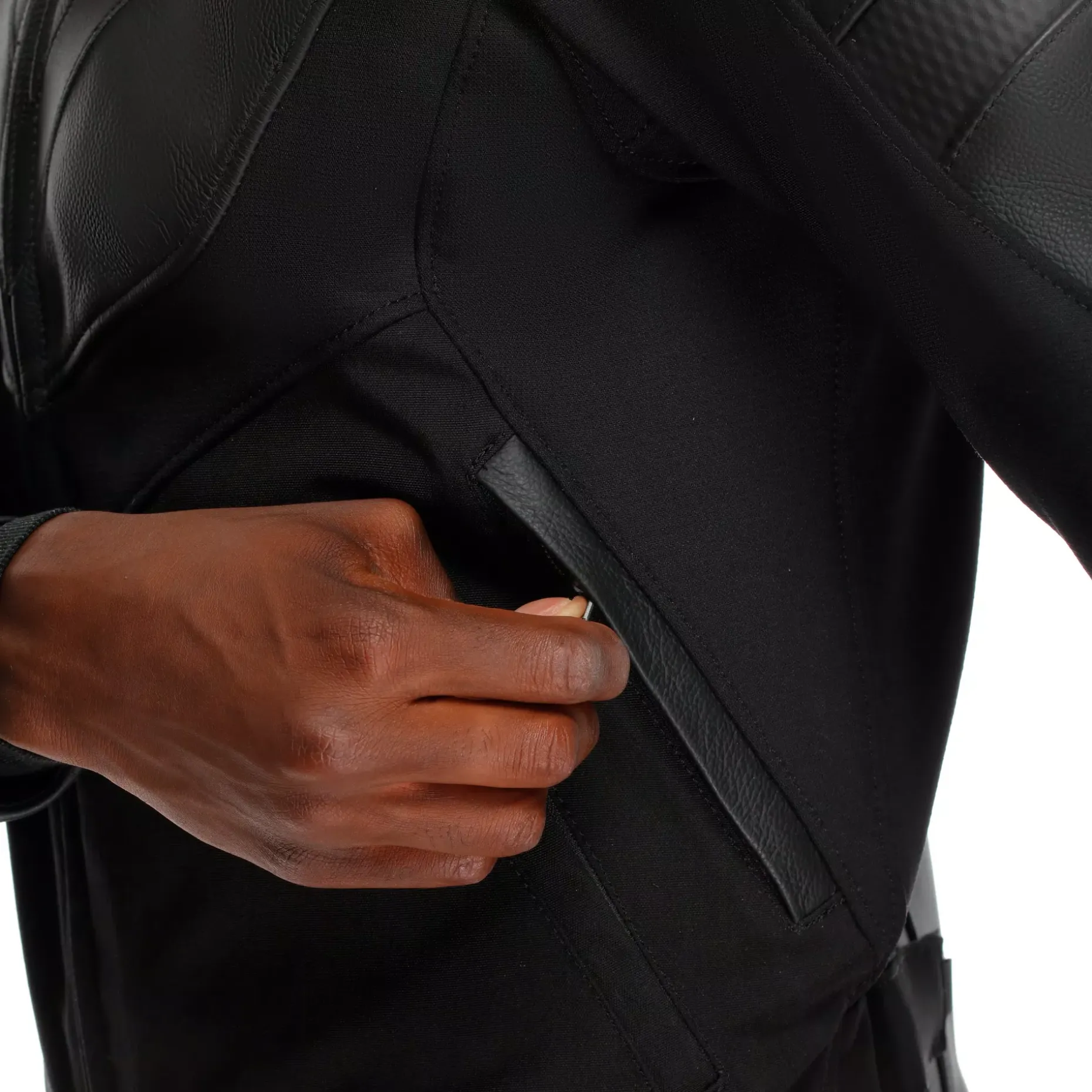 IPERATTIVA - GIACCA DA MOTO IN PELLE E TESSUTO DA UOMO