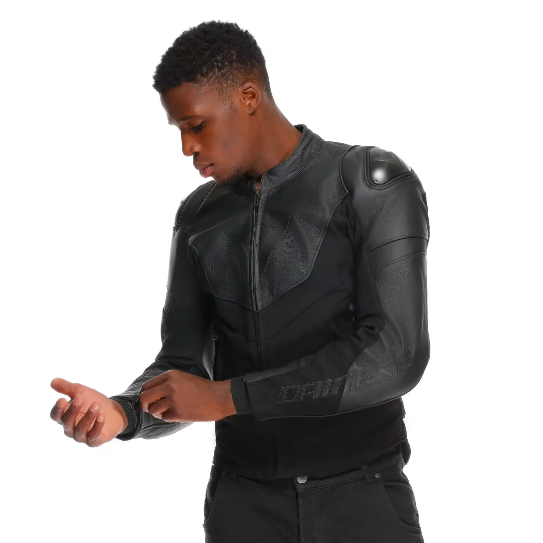 IPERATTIVA - GIACCA DA MOTO IN PELLE E TESSUTO DA UOMO