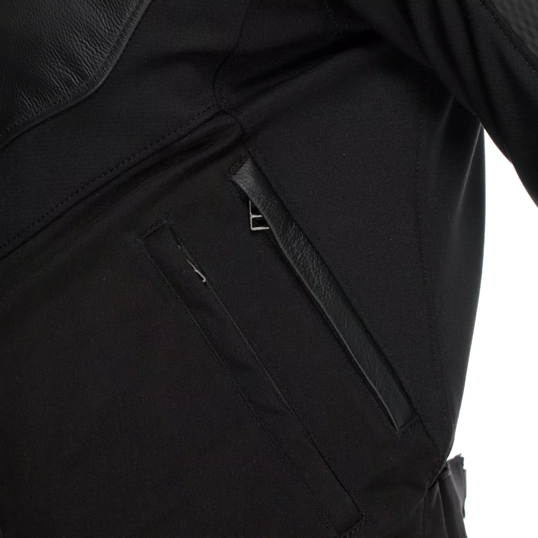 IPERATTIVA - GIACCA DA MOTO IN PELLE E TESSUTO DA UOMO