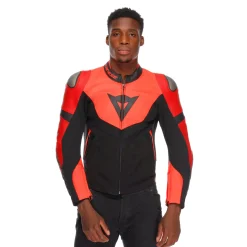 IPERATTIVA - GIACCA DA MOTO IN PELLE E TESSUTO DA UOMO