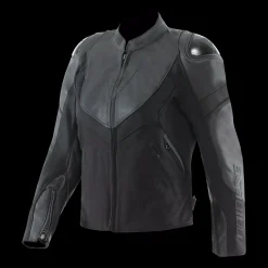 IPERATTIVA - GIACCA MOTO IN PELLE E TESSUTO DONNA