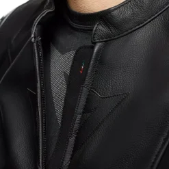IPERATTIVA - GIACCA MOTO IN PELLE E TESSUTO DONNA