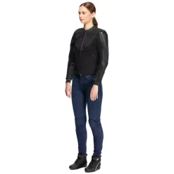 IPERATTIVA - GIACCA MOTO IN PELLE E TESSUTO DONNA