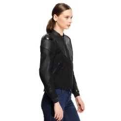 IPERATTIVA - GIACCA MOTO IN PELLE E TESSUTO DONNA