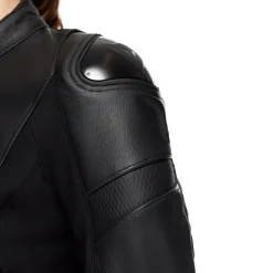 IPERATTIVA - GIACCA MOTO IN PELLE E TESSUTO DONNA