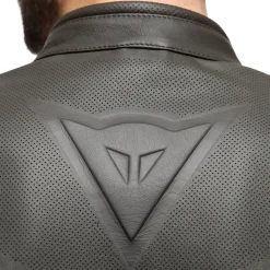 ISTRICE - GIACCA MOTO IN PELLE PERFORATA UOMO