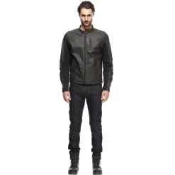 ISTRICE - GIACCA MOTO IN PELLE PERFORATA UOMO