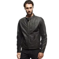 ISTRICE - GIACCA MOTO IN PELLE PERFORATA UOMO