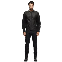 ISTRICE - GIACCA MOTO IN PELLE UOMO