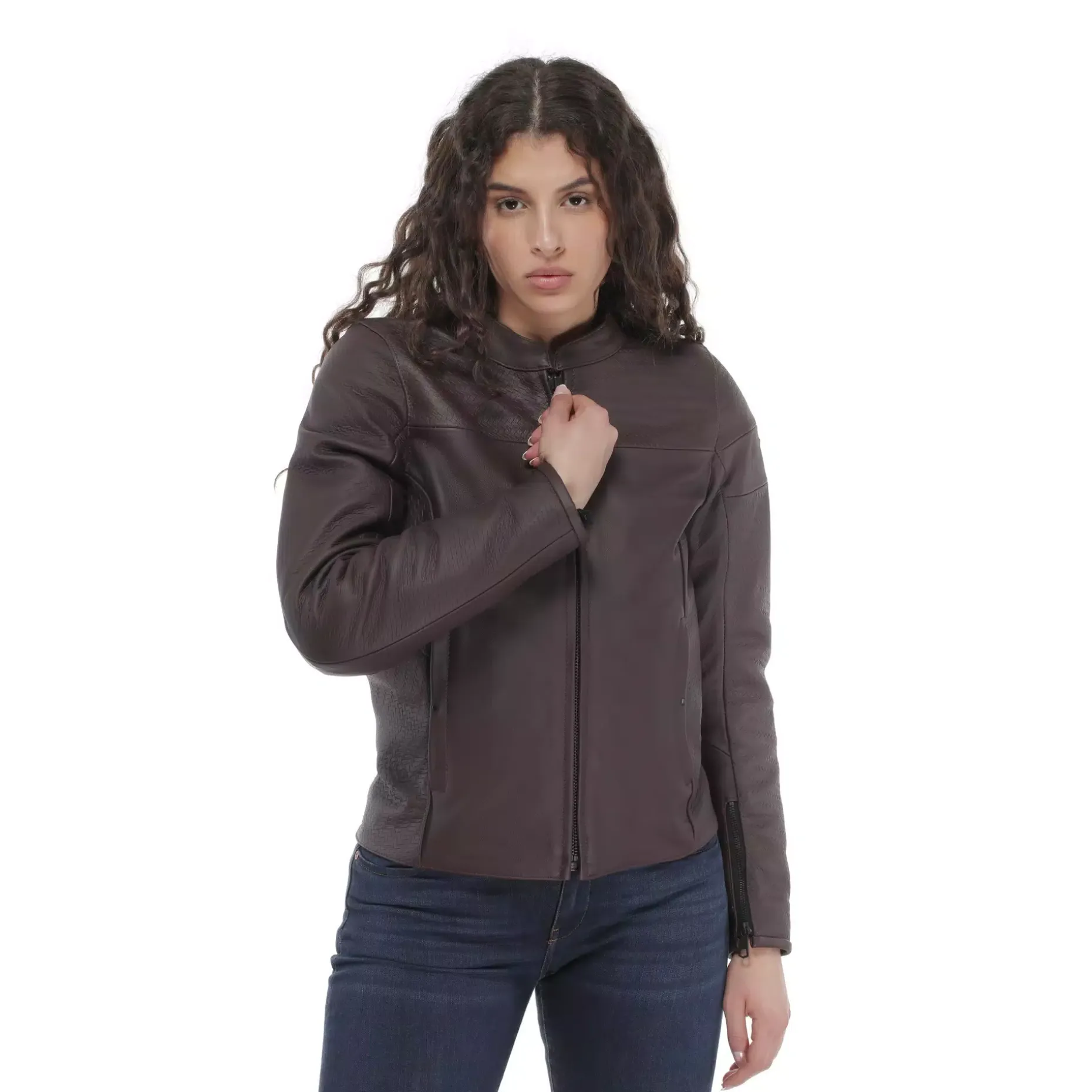 ITINERE - GIACCA MOTO IN PELLE DONNA