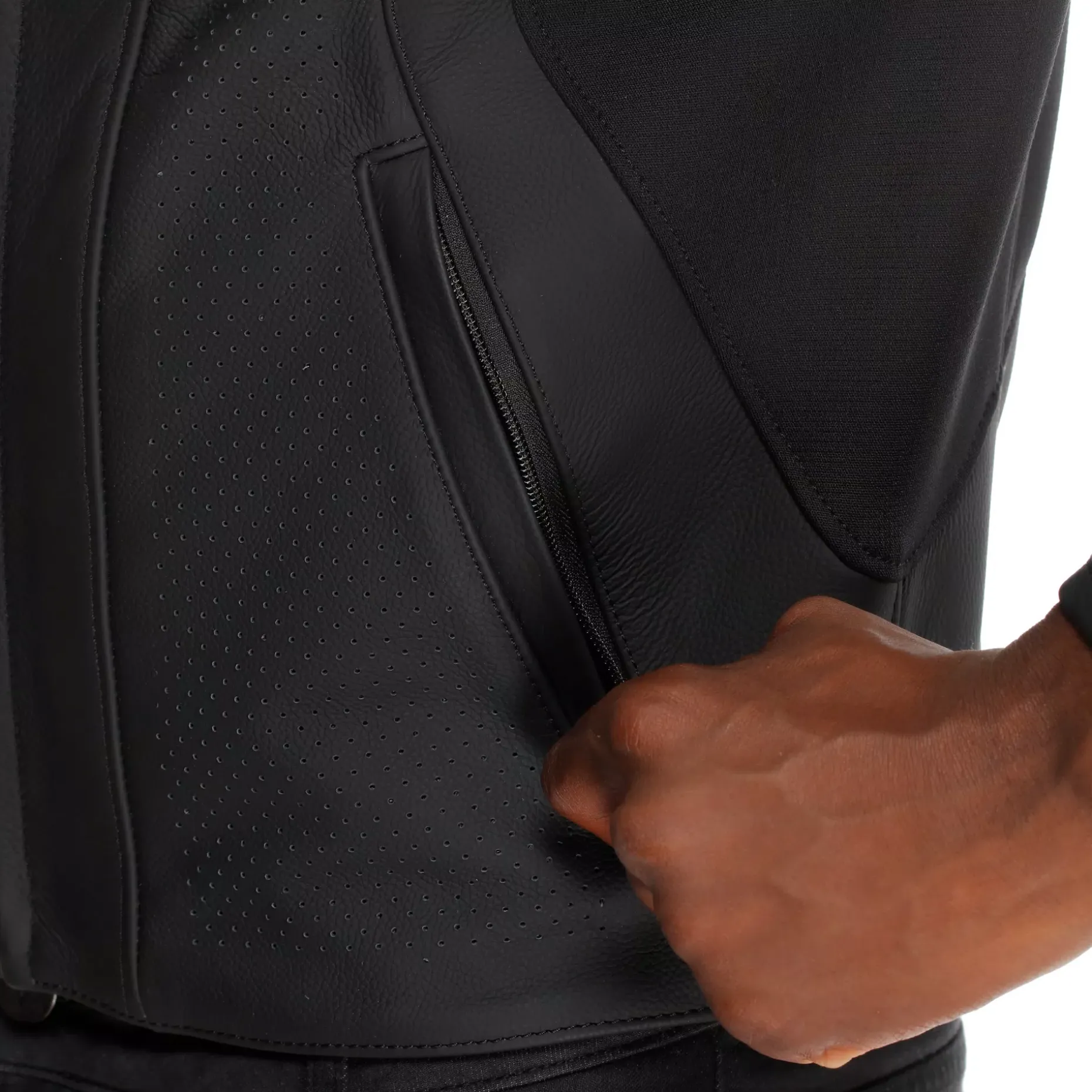 RACING 5 - GIACCA MOTO IN PELLE PERFORATA UOMO