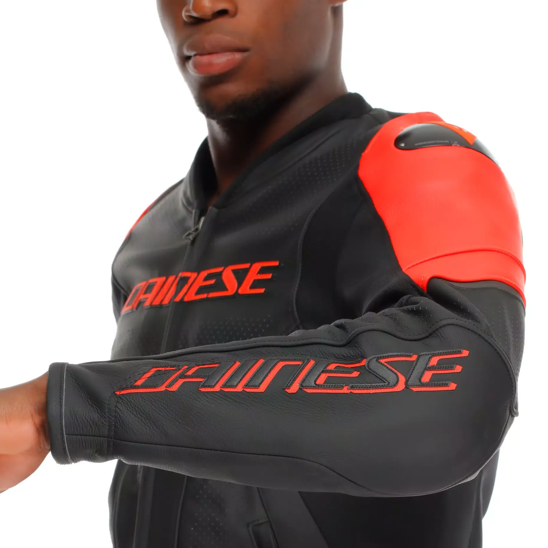 RACING 5 - GIACCA MOTO IN PELLE PERFORATA UOMO