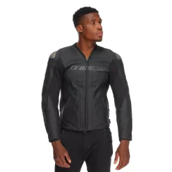 RACING 5 - GIACCA MOTO IN PELLE PERFORATA UOMO - TAGLIA SHORT/TALL (S/T)
