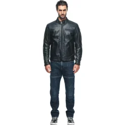 ZAURAX - GIACCA MOTO IN PELLE UOMO