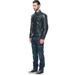 ZAURAX - GIACCA MOTO IN PELLE UOMO
